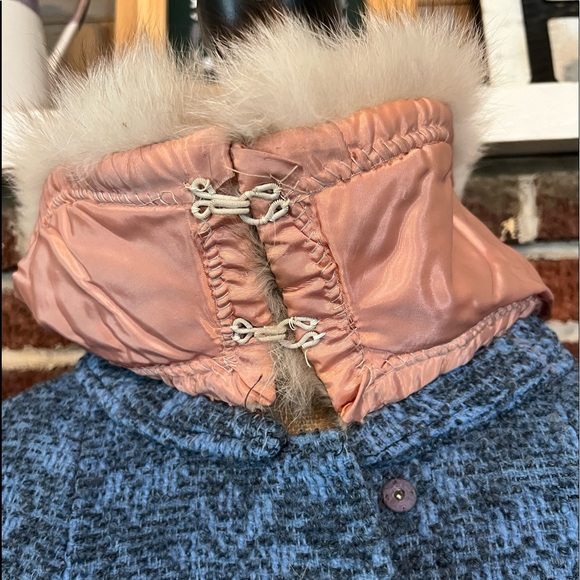 VINTAGE 1950’s-1960’s car coat with fur collar - Picture 6 of 6